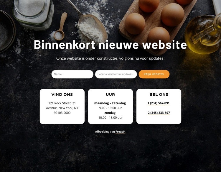 Binnenkort nieuwe website HTML5-sjabloon