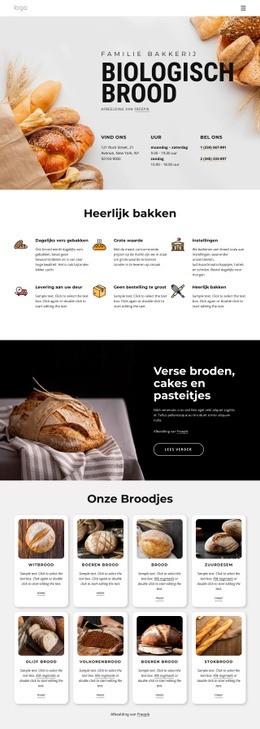 Klaar Voor Gebruik Siteontwerp Voor Versgebakken Brood