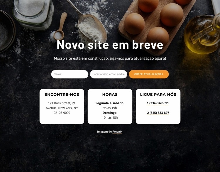 Novo site em breve Maquete do site