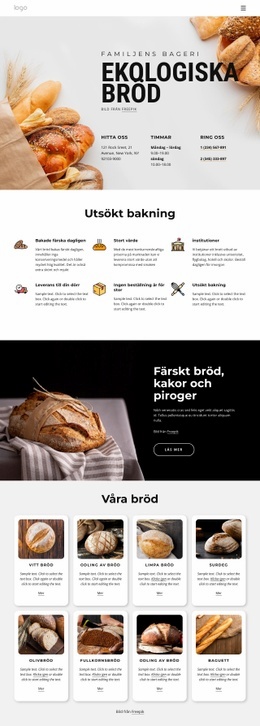 Nybakat Bröd - Nedladdning Av Webbplatsmall