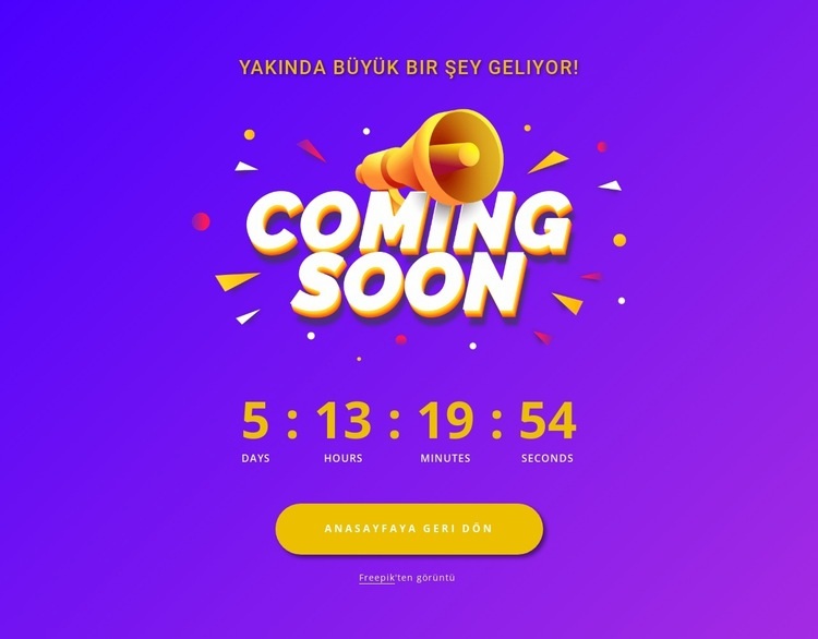 Çok yakında sayfa tasarımı HTML5 Şablonu