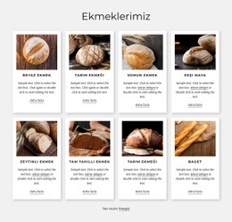 Taze Pişmiş Kaliteli Ekmek Bir Sayfa Şablonu
