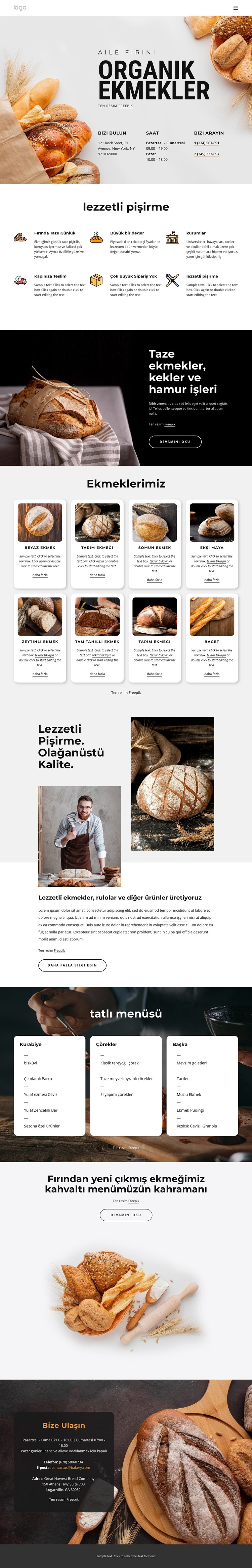 Taze pişmiş ekmek WordPress Teması