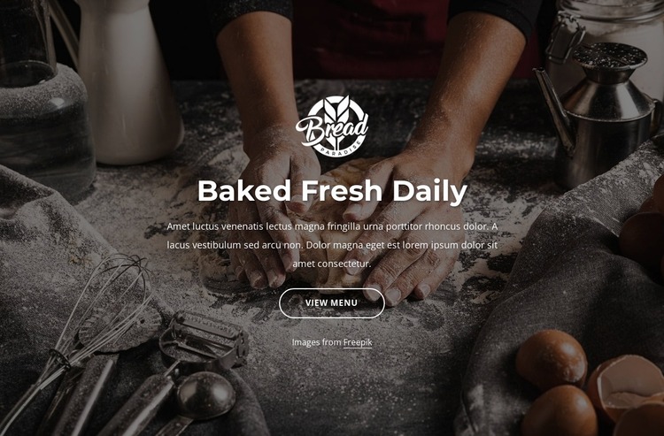 Bread freshly baked Website Mockup