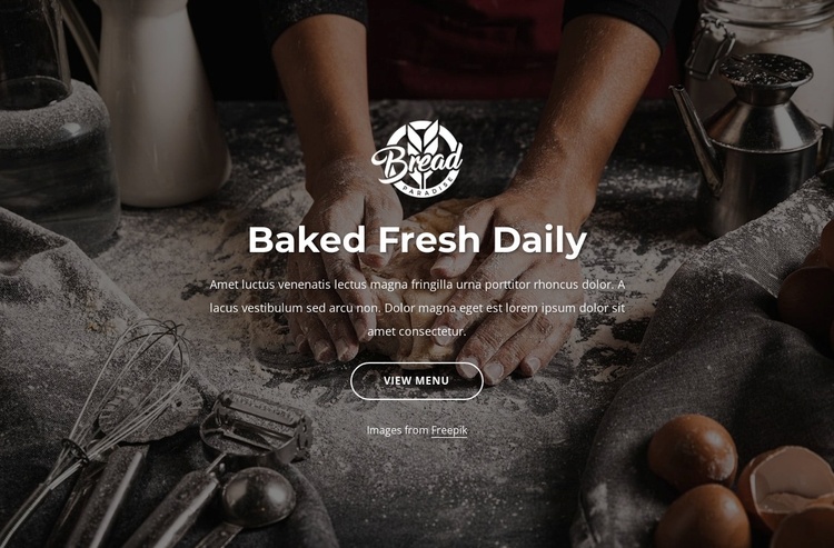 Bread freshly baked Landing Page