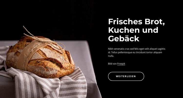 Frisch gebackenes Brot HTML5-Vorlage