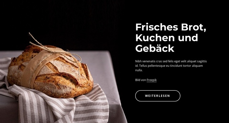 Frisch gebackenes Brot Website Builder-Vorlagen