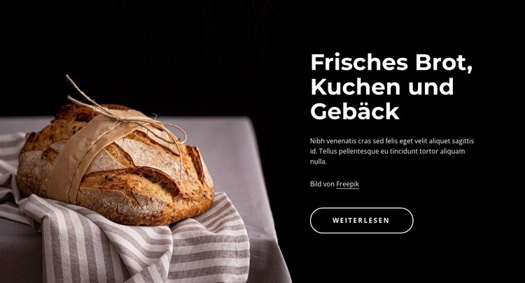 Frisch gebackenes Brot Website design