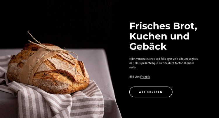 Frisch gebackenes Brot Website-Modell