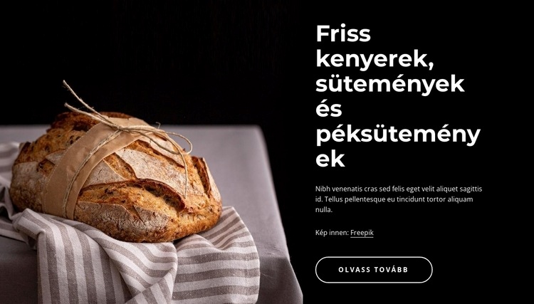 Frissen sült kenyér Weboldal sablon