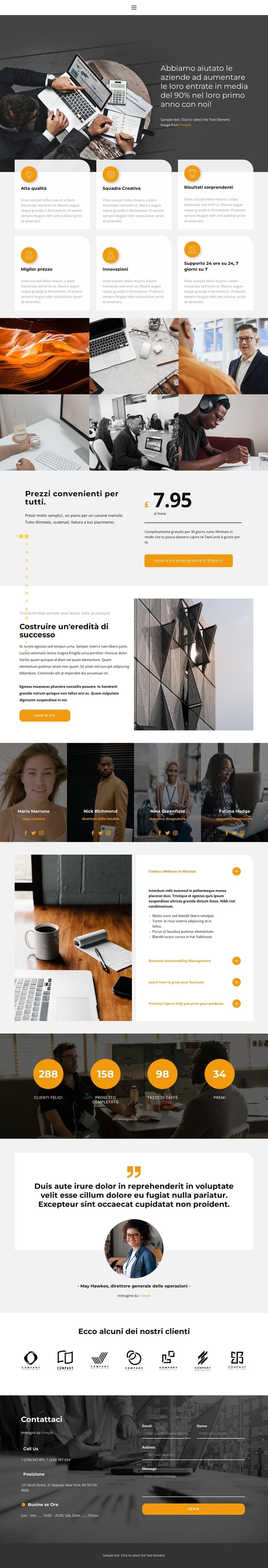 Appuntamento Mockup del sito web