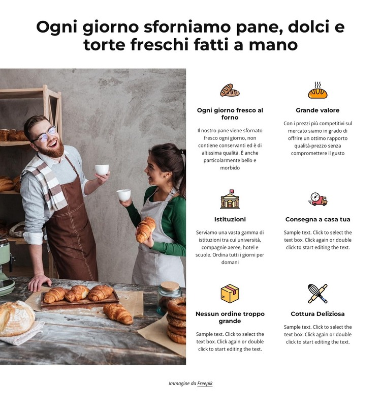 Pane, dolci e torte fatti a mano Modello HTML