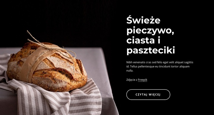 Świeżo upieczony chleb Szablon witryny sieci Web