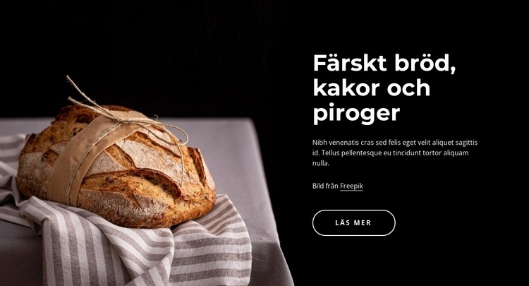 Nybakat bröd Webbplats mall