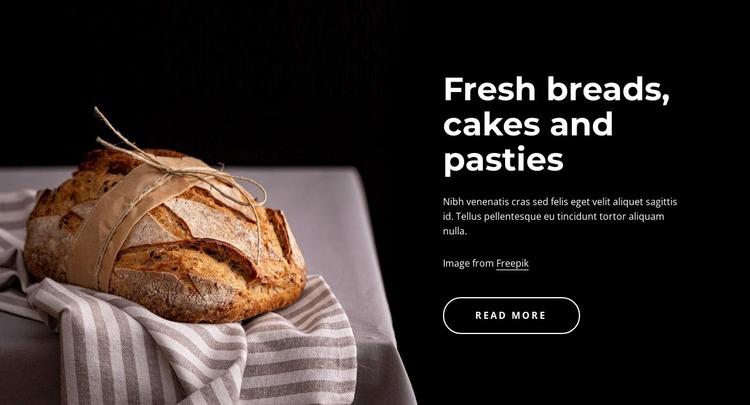 Freshly baked bread Website Mockup