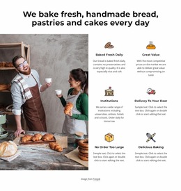 Handmade Bread, Pastries And Cakes - Custom WordPress Template