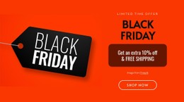 Black Friday On Red Background Simple CSS Template