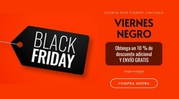 Creador De Sitios Web Premium Para Viernes Negro Sobre Fondo Rojo.