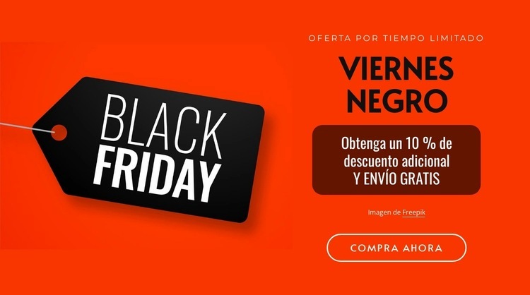 Viernes negro sobre fondo rojo. Diseño de páginas web