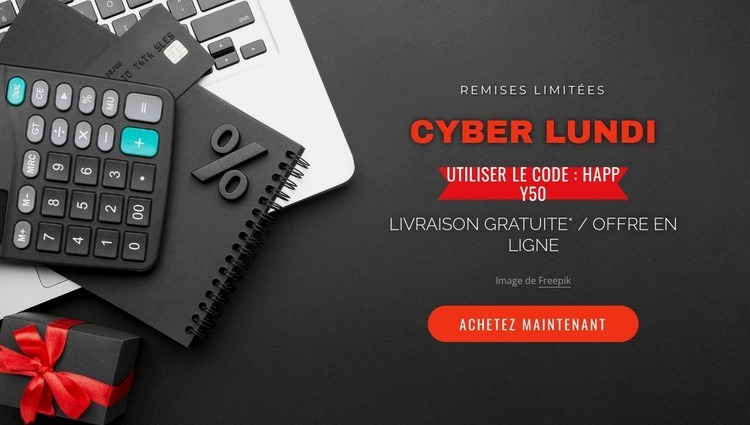 Bannière du cyber lundi Maquette de site Web