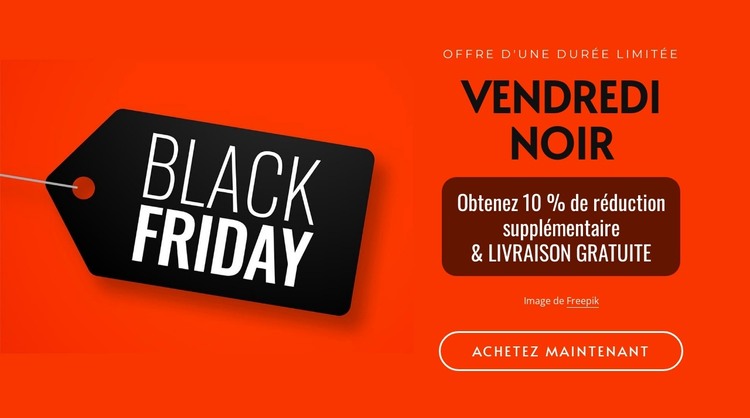 Vendredi noir sur fond rouge Modèle HTML