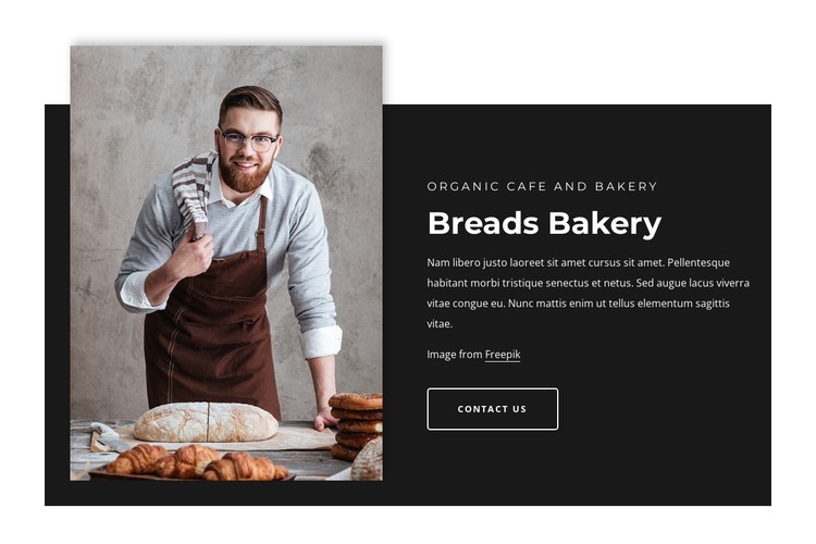 Handmade bakery with breads, treats and savouries HTML Template