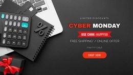 Cyber Hétfő Banner - Website Creation HTML