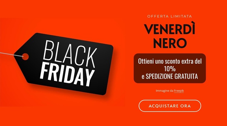 Venerdì nero su sfondo rosso Modello CSS