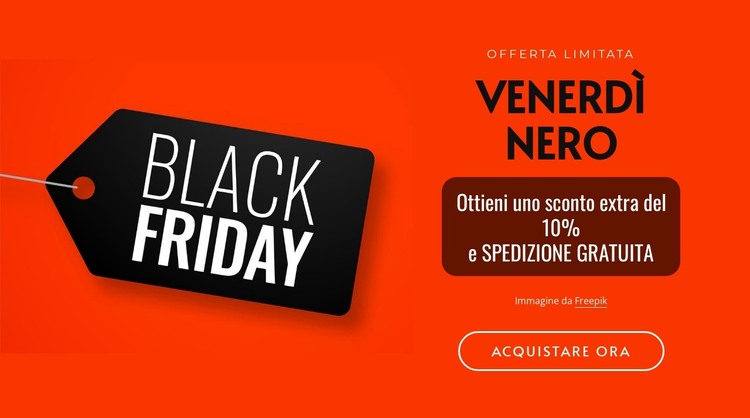 Venerdì nero su sfondo rosso Modello HTML