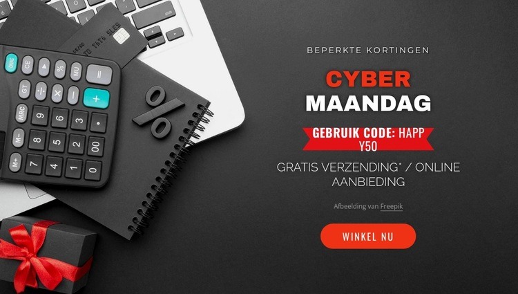 Cyber maandag spandoek Bestemmingspagina