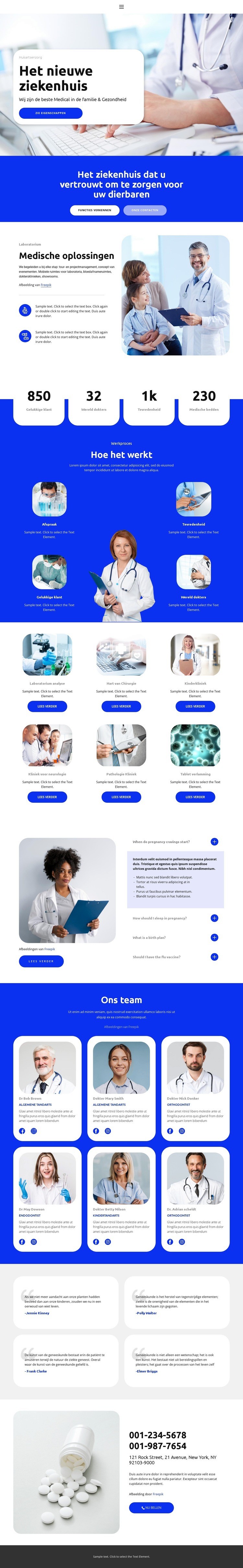 Het Nieuwe Ziekenhuis Website Builder-sjablonen