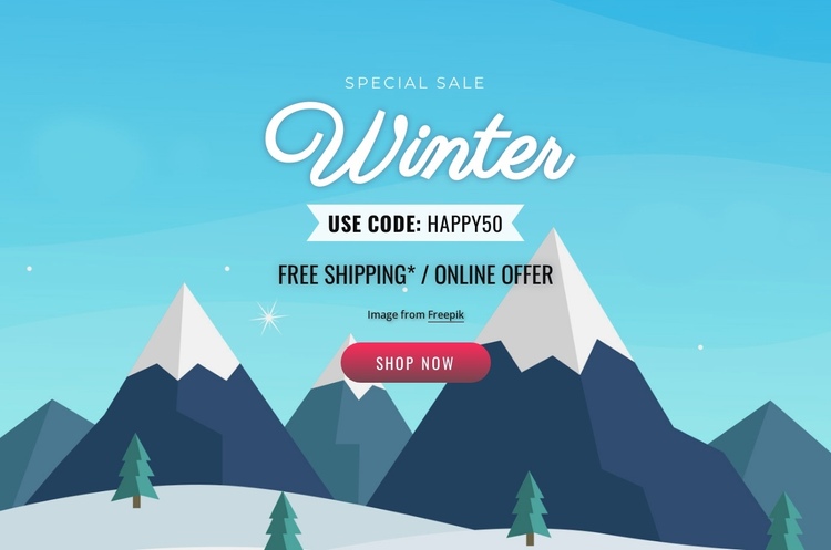 Winter sale One Page Template