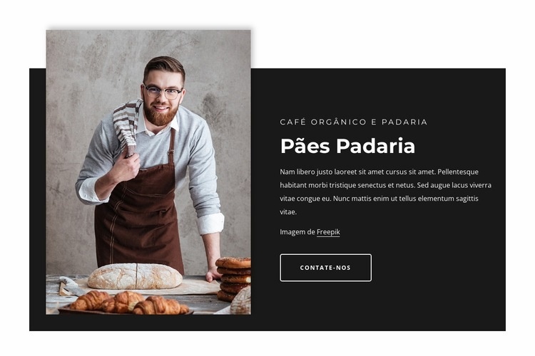 Padaria artesanal com pães, guloseimas e salgados Construtor de sites HTML