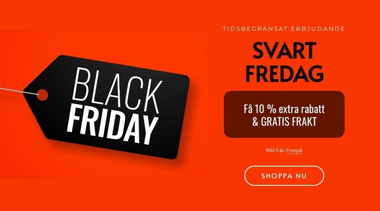 Svart fredag på röd bakgrund Mall