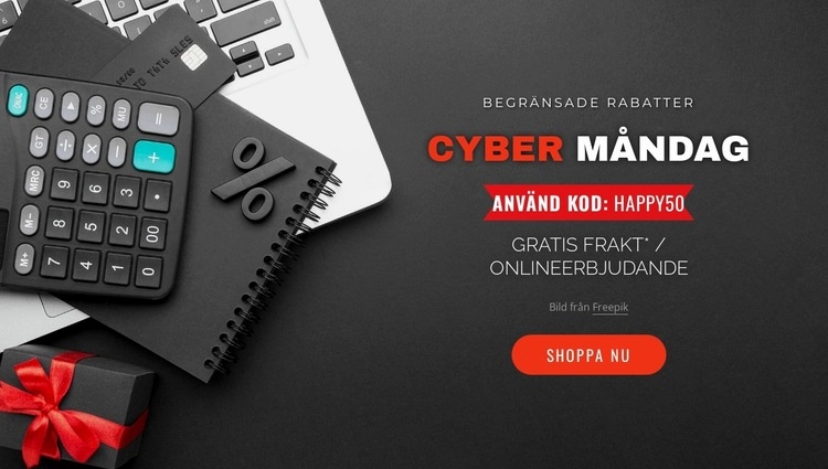 Cyber Monday banner Webbplats mall