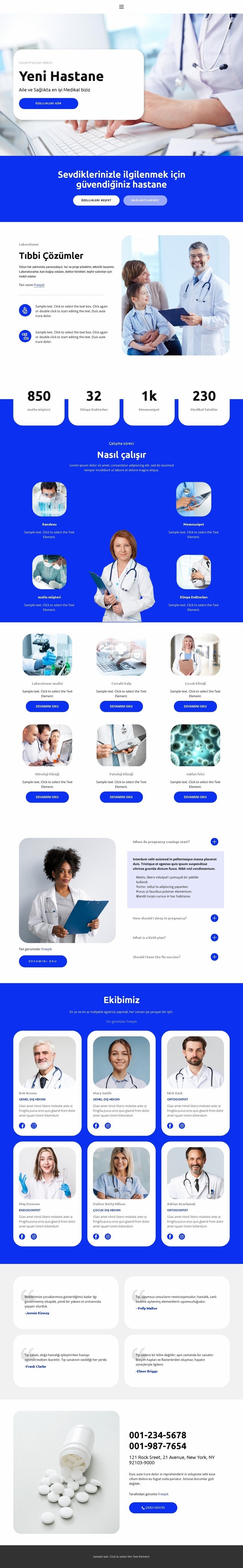 Yeni Hastane Web sitesi tasarımı