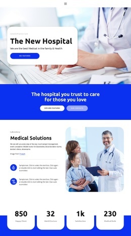 The New Hospital - Web Page Design