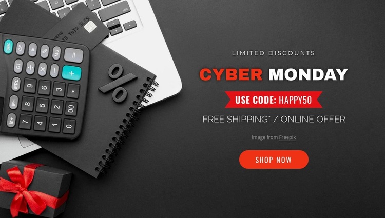 Cyber monday banner Website Mockup