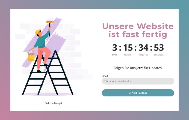 Unsere Website ist fast fertig Eine Seitenvorlage