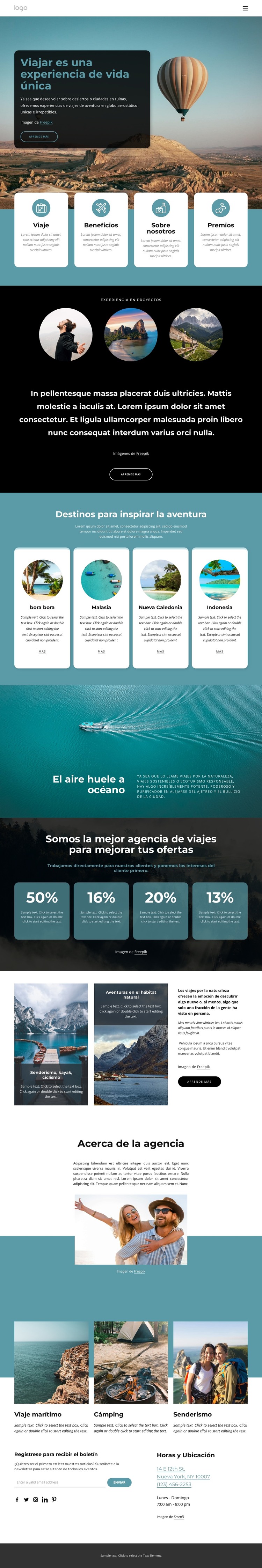 Viajar es una experiencia de vida única Plantilla HTML