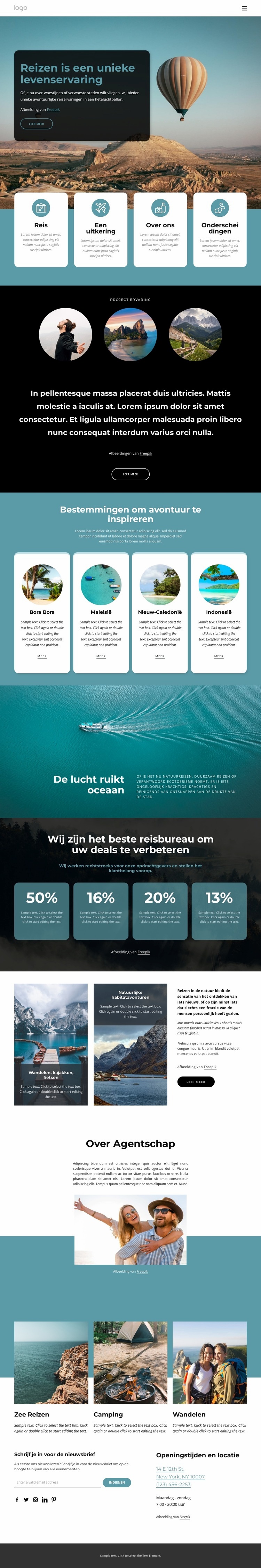 Reizen is een unieke levenservaring Html Website Builder