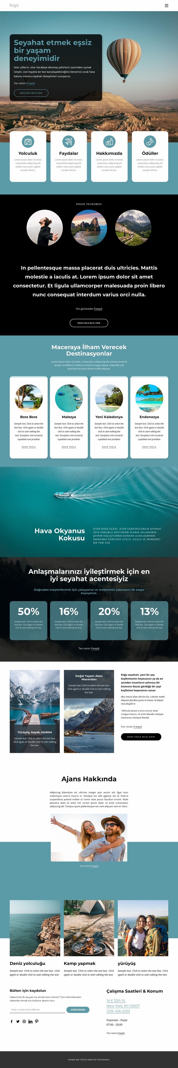 Seyahat etmek eşsiz bir yaşam deneyimidir HTML5 Şablonu