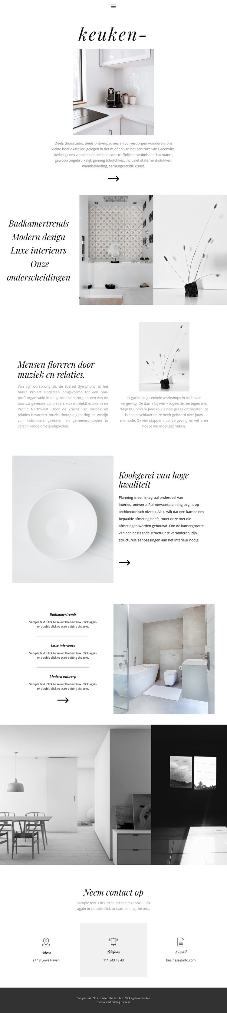 Turnkey interieur Website ontwerp