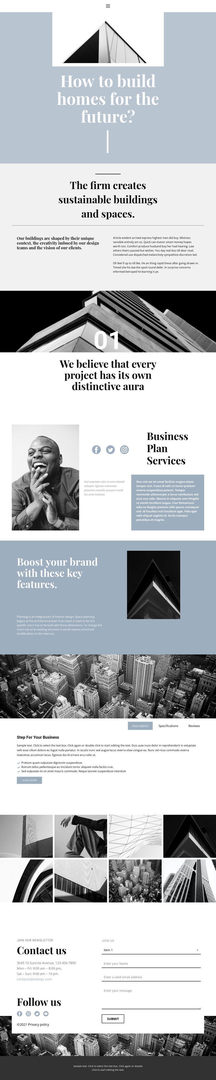 Construction and sales Squarespace Template Alternative