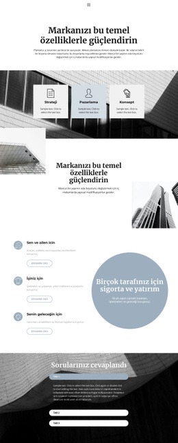 Büyük Işletmelerin Organizasyonu Için Harika Tek Sayfalık Şablon