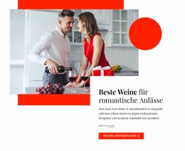 Kreativstes Website-Modell Für Beste Weine Für Romantische Anlässe