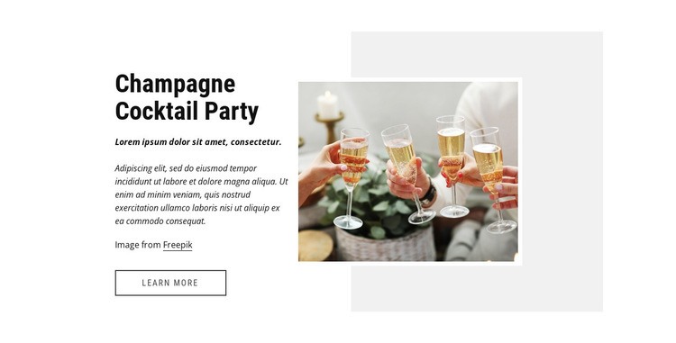 Coctail party Elementor Template Alternative