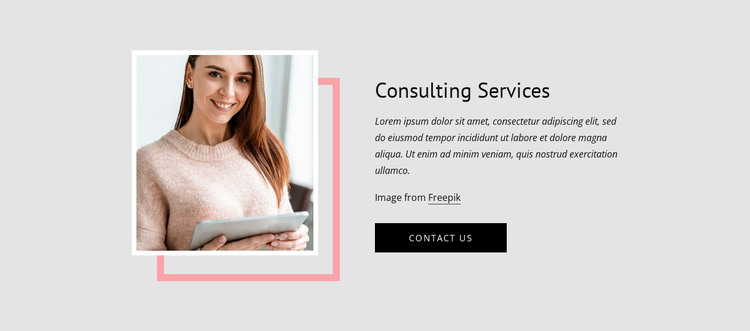 Image with border and text HTML Template