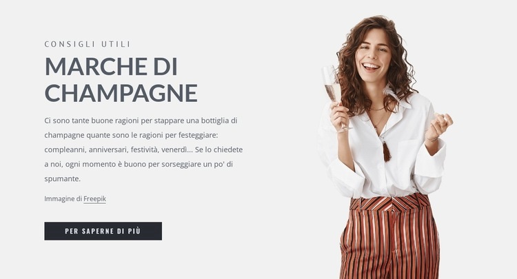 Marche di champagne Mockup del sito web