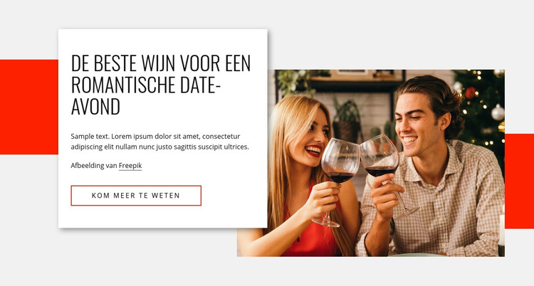 Wijnen voor een romantische date night HTML-sjabloon